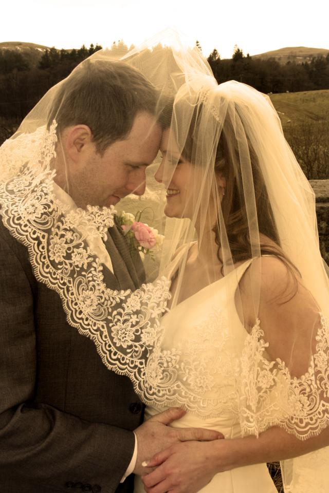When you see the veil you made years after the wedding!!
